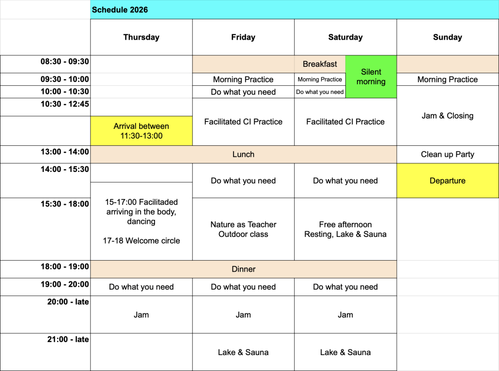 CI Practice Retreat III Schedule 2026